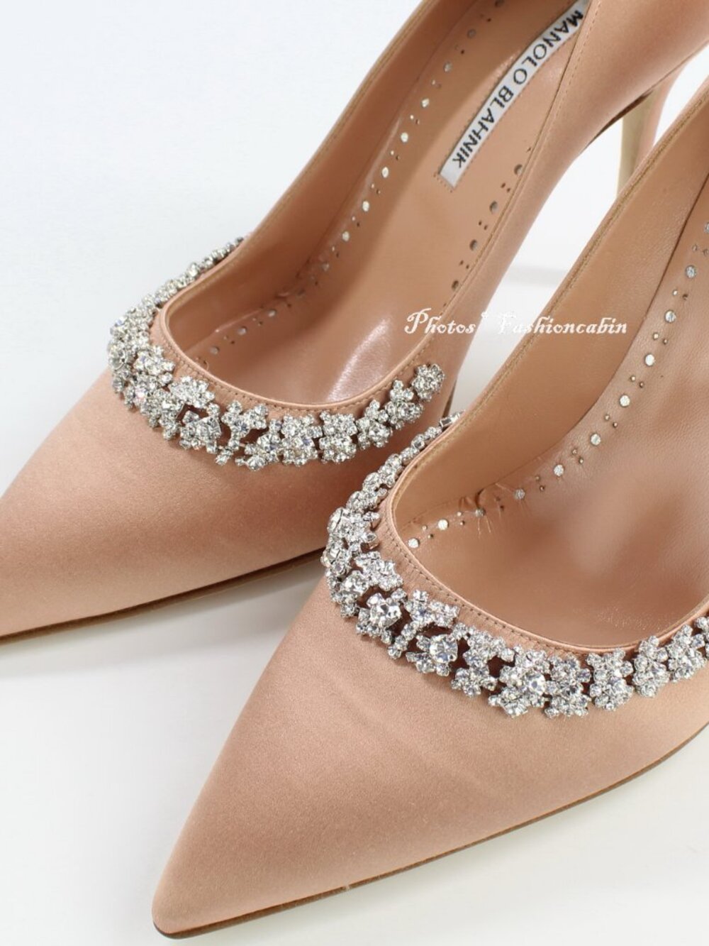 NEW MANOLO BLAHNIK Olarana 105 Crystal Embellished Satin Pumps, EU 40 - Picture 10 of 13
